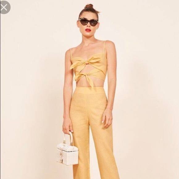 Reformation Pants - Reformation yellow two piece set